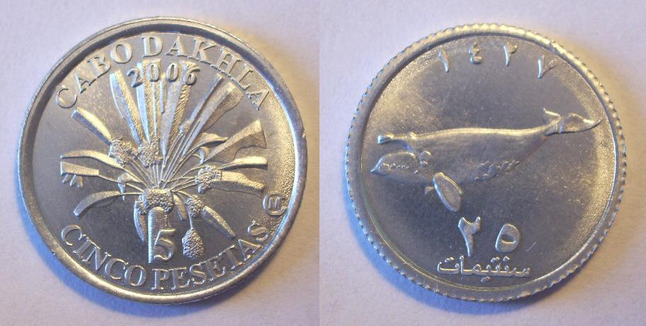2068 ¤ESCASSA¤ CABO DE AKHLA 5 Peseta 2006 VEJA!!!