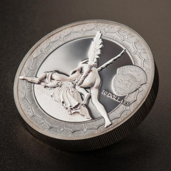 6375 Palau 10 dólares 2016 Prata 2oz Esculturas Eternas CUPIDO e PSIQUE Canova Apenas 999 Exemplares - Imagem 2