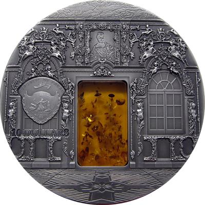 3540 ¤RARISSIMA¤ PALAU 10 Dollar 2009 PRATA 50mm Câmara ÂMBAR de São Petersburg