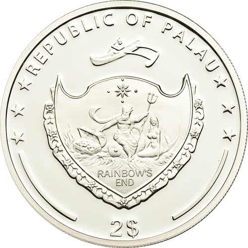 5644 # PALAU $2 2011 PRATA PROOF Série Insetos do Mundo III: MAMANGABA - Imagem 2