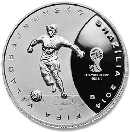 6239 Hungria 3.000 Forint 2013 Prata Proof Copa do Mundo 2014 Brasil
