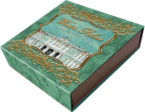 6321 Niue 2 Dolares 2014 Prata 2 oz Palácio de Inverno São Petersburg c/ Cristal Swarovski - Imagem 3