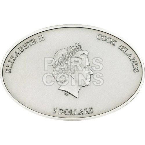 6333 ILHAS Cook 5$ 2014 Prata Antique Finish Nano Tecnologia - Catedral de Florença - Último Julgamento - Imagem 2