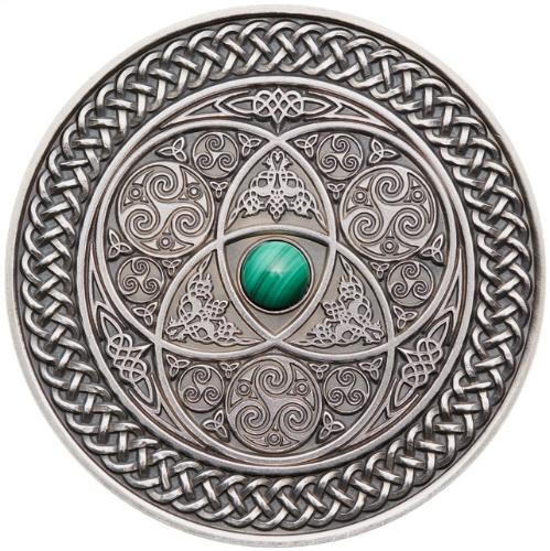 6368 Fiji 10 $ 2016 Prata 999 Ø50mm 93gr Antique Finish - MANDALA ART II " CELTIC" Apenas 500 Exemplares