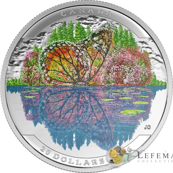 6383 Canadá 20 $ 2016 prata proof Arte da ilusão Borboleta e a paisagem - Imagem 2