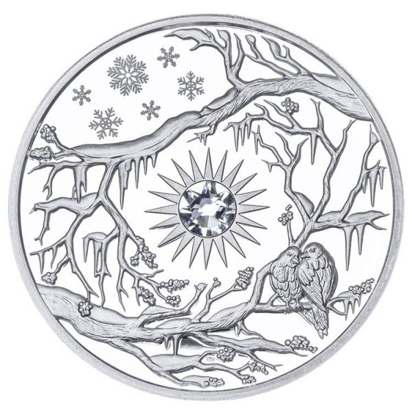 6496 Niue 5 $ 2017 Prata Proof Ø50mm 62gr Série quatro estações "INVERNO"