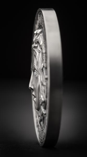 6501 Camarões 3000 francos 2019 Prata 999. 3oz Acabamento antigo :: MEDUSA :: Olhos de diamante - Imagem 3