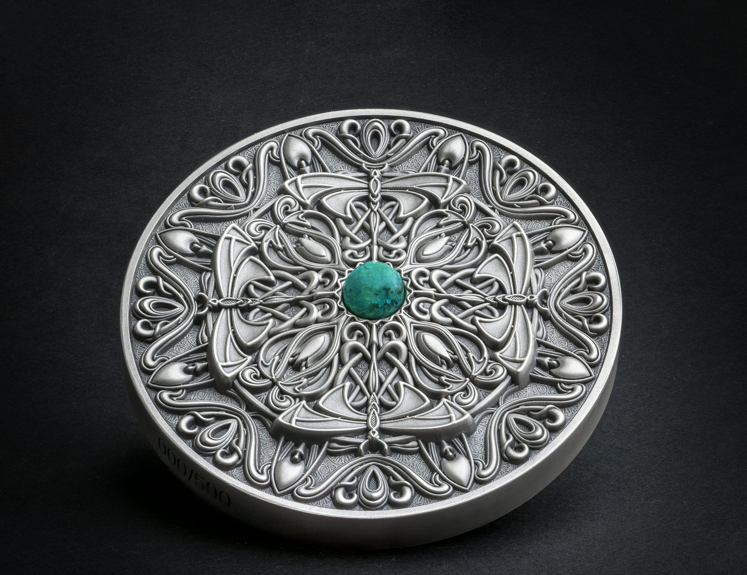6516 Fiji 10 $ 2022 Prata 999 Ø50mm 93gr Antique Finish - MANDALA VllI " Art Nouveau" - 500 Exemplares - Imagem 3