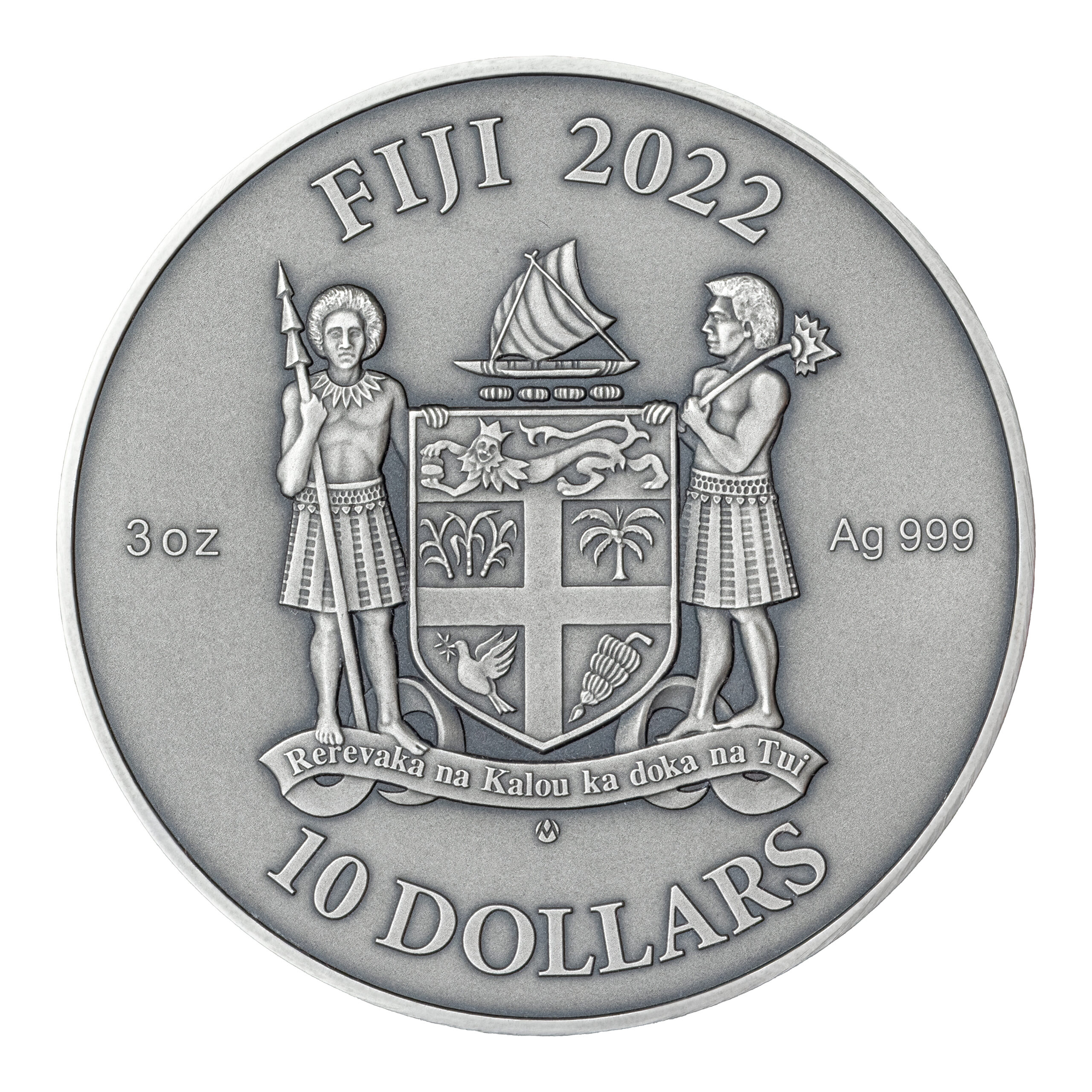 6516 Fiji 10 $ 2022 Prata 999 Ø50mm 93gr Antique Finish - MANDALA VllI " Art Nouveau" - 500 Exemplares - Imagem 6