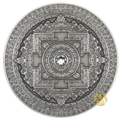 6336 Fiji 10 $ 2015 Prata 93gr Ø50mm Antique Finish: MANDALA ART- primeira da série! Tiragem apenas 500 pcs