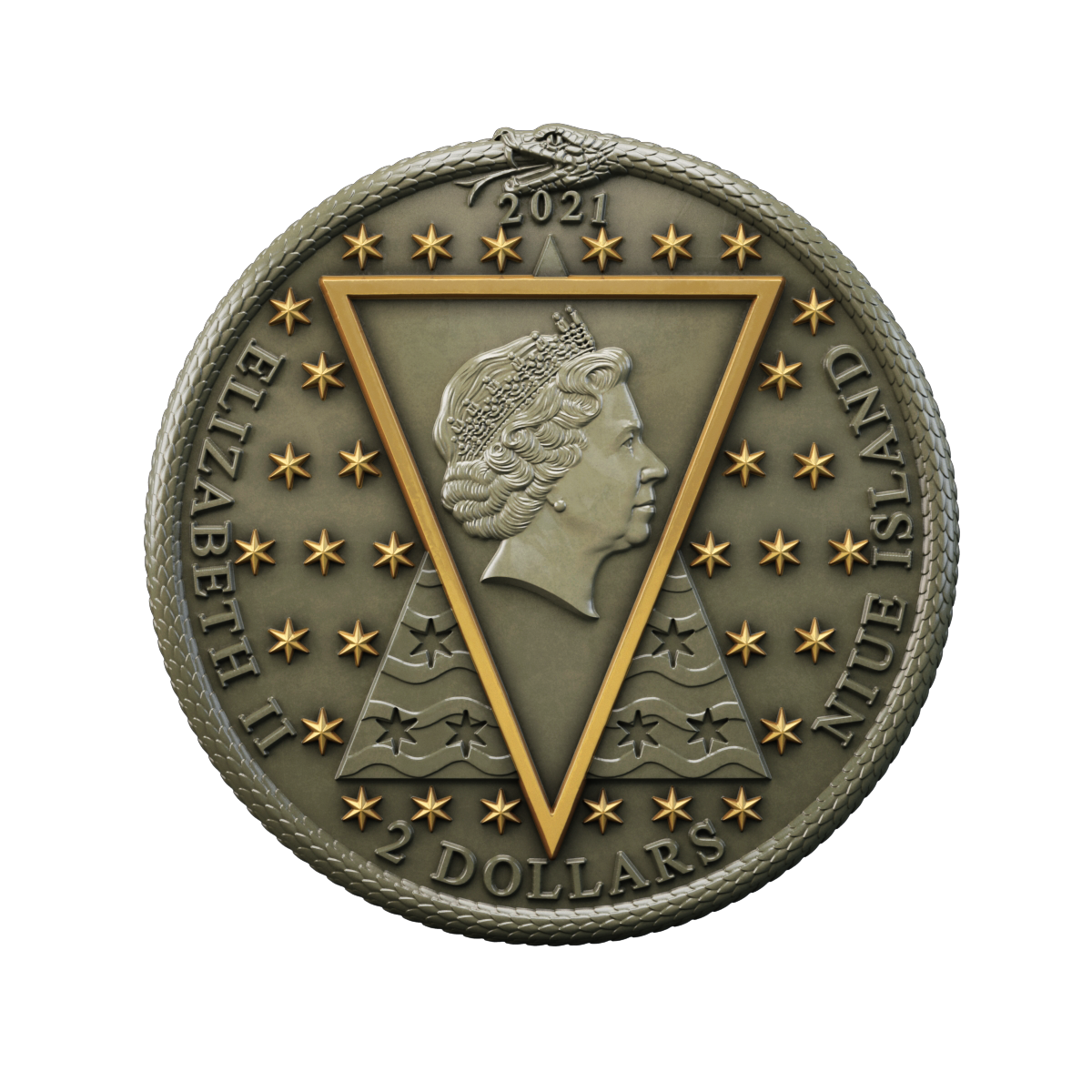6509 # Niue 2 $ 2021 prata 999 Acabamento antique 62,2 gramas Ø 50,50 mm Nicolas Flamel - Apenas 500 moedas no mundo!! - Imagem 4