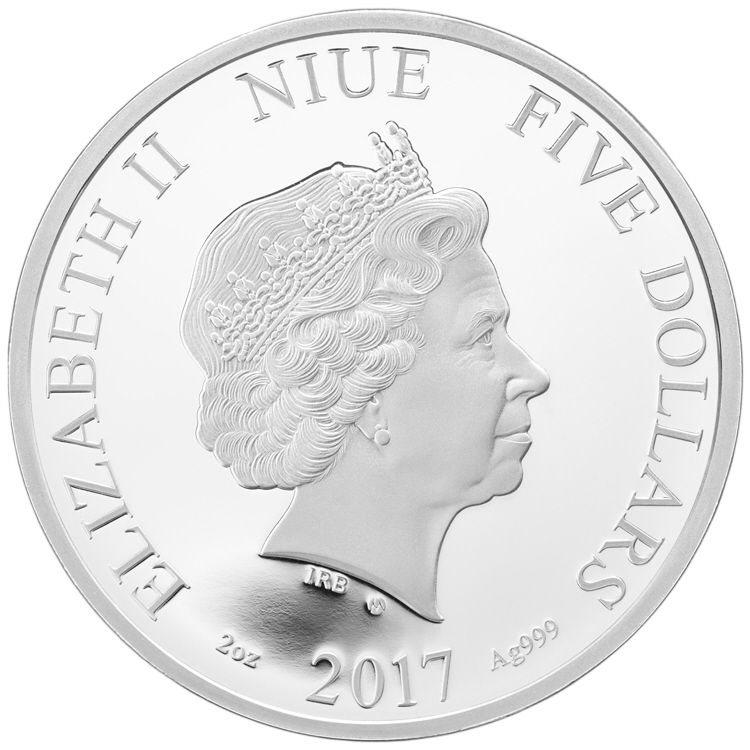 6436 Niue 5 $ 2017 Prata Proof Ø50mm 62gr Série quatro estações "PRIMAVERA" - Imagem 3